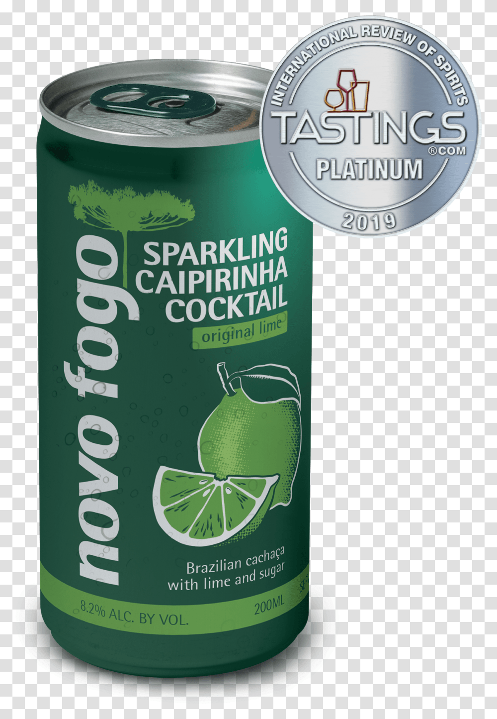 Novo Fogo Sparkling Caipirinha Lime 4 Pack Lemon Lime, Tin, Canned Goods, Aluminium, Food Transparent Png