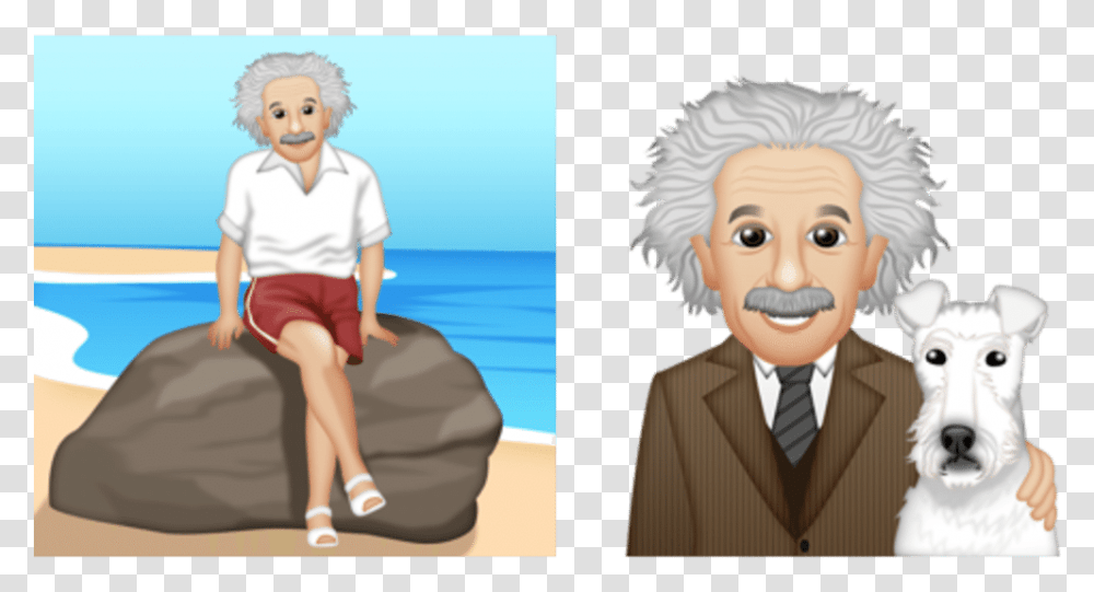 Now Has His Own Albert Einstein Emoji, Person, Tie, Accessories, Dog Transparent Png