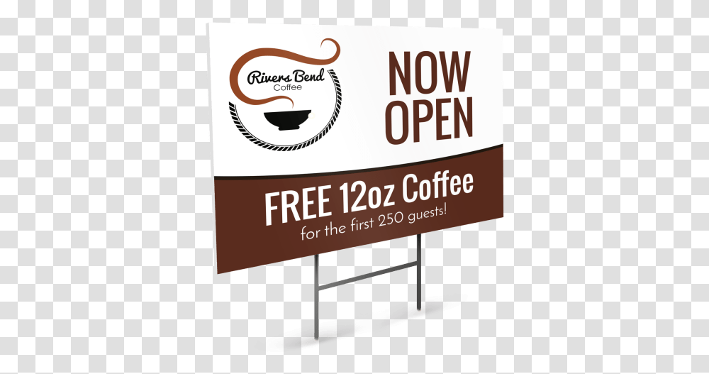 Now Open Coffee Shop Yard Sign Template Preview Graphic Design, Advertisement, Poster, Flyer Transparent Png