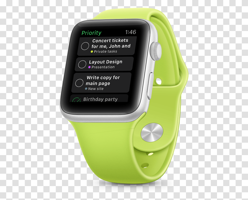 Nozbe For Apple Watch Watch, Digital Watch, Wristwatch, Mobile Phone, Electronics Transparent Png