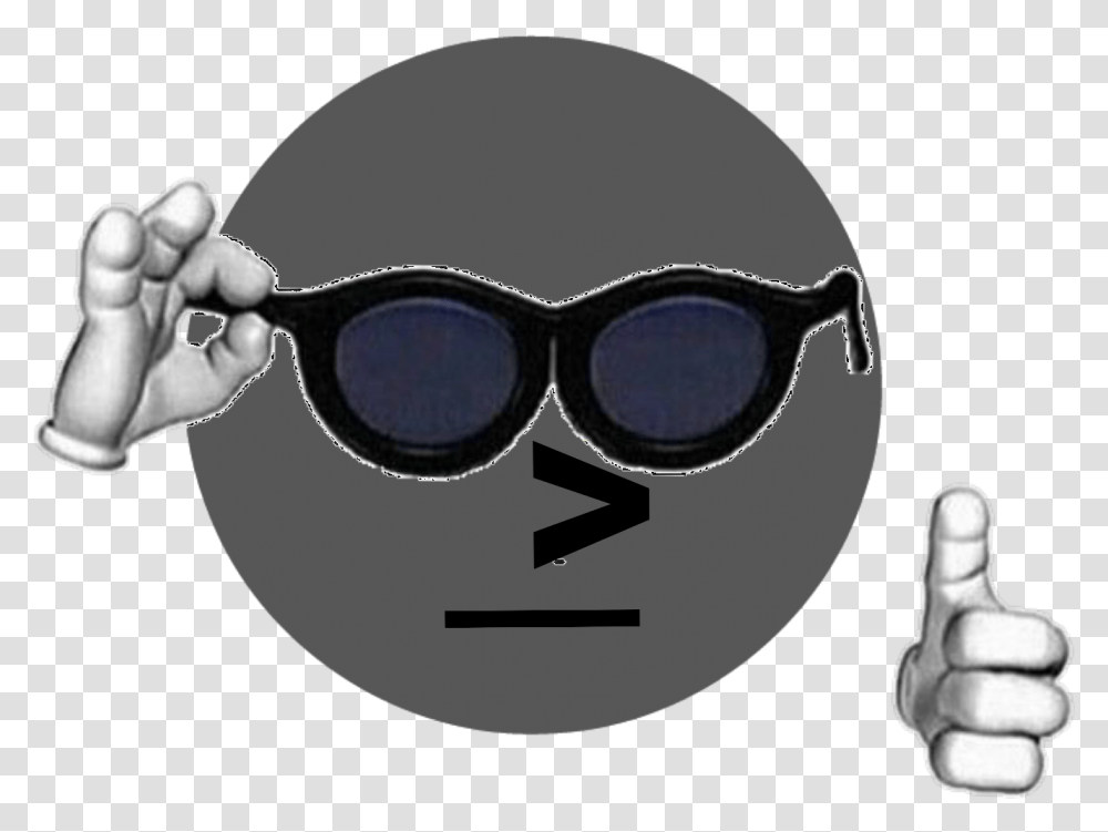 Npc Cool Guy Cursed Emoji Thumbs Up, Goggles, Accessories, Accessory, Sunglasses Transparent Png