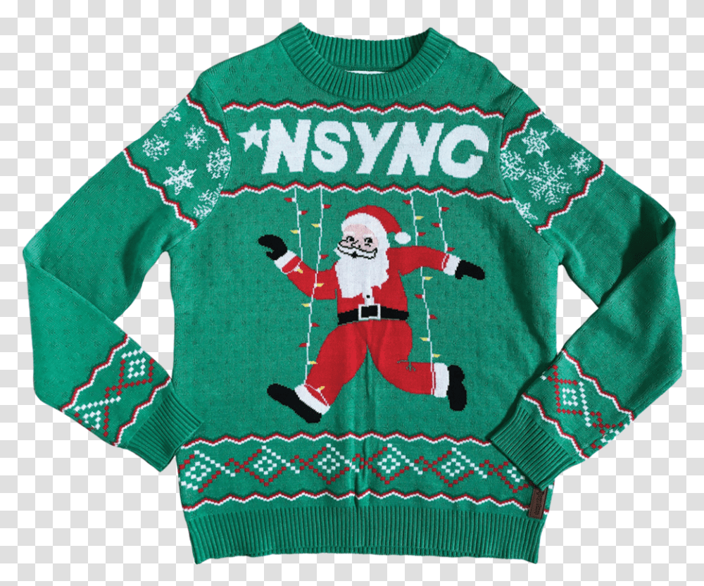 Nsync Ugly Christmas Sweater, Apparel, Sweatshirt, Sleeve Transparent Png