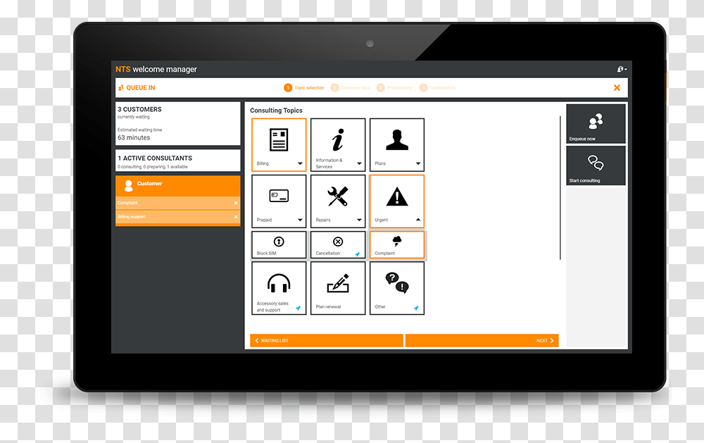 Nts Welcome Manager Running On A Tablet, Computer, Electronics, Tablet Computer, Monitor Transparent Png