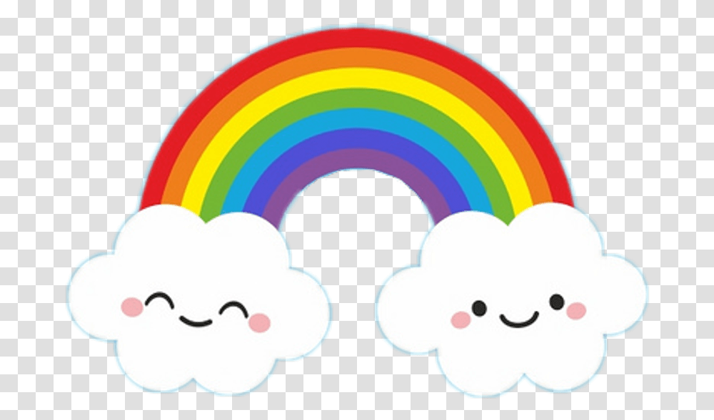 Nubes Sticker Rainbow With Cloud Clipart Download Festa Arco Iris Para Imprimir, Graphics, Outdoors, Nature, Logo Transparent Png