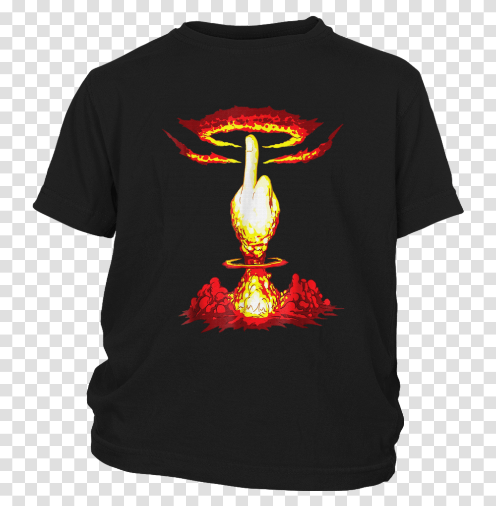 Nuclear Explosion F Bomb Middle Finger T Shirt Active Shirt, Apparel, Sleeve, T-Shirt Transparent Png