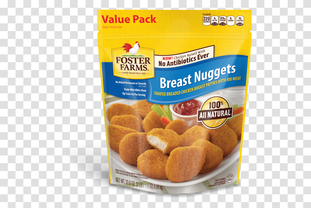Nuggets Value Pack 2 Lbs Foster Farms Chicken Nuggets, Fried Chicken, Food, Bird, Animal Transparent Png