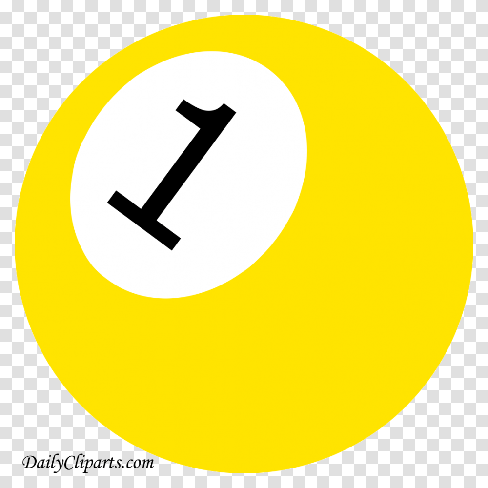 Number 1 Pool Ball Yellow Color Clipart Icon Daily Circle, Logo, Trademark Transparent Png
