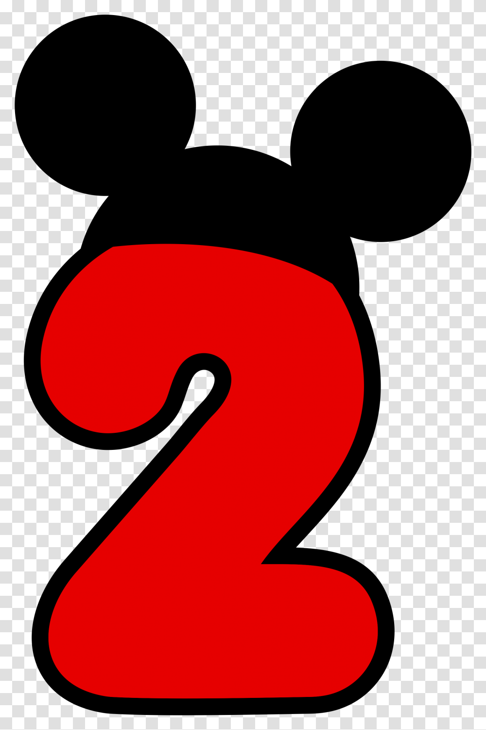 Number 2 Clipart 2nd Birthday Boy Nmero 2 Mickey Mouse Transparent Png