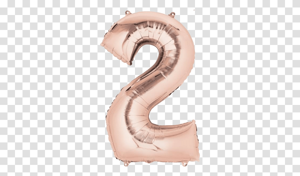 Number 2 Jumbo Rose Gold Foil Balloon Rose Gold Number Foil Balloon Number Rose Gold, Stomach, Cushion, Pillow, Mouth Transparent Png
