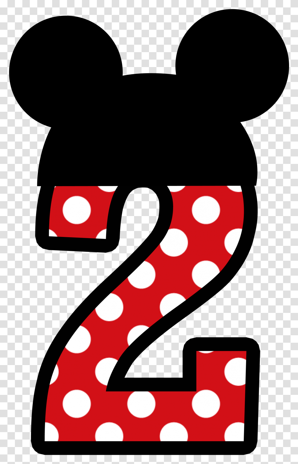 Number 2 Mickey Mouse, Texture, Polka Dot Transparent Png