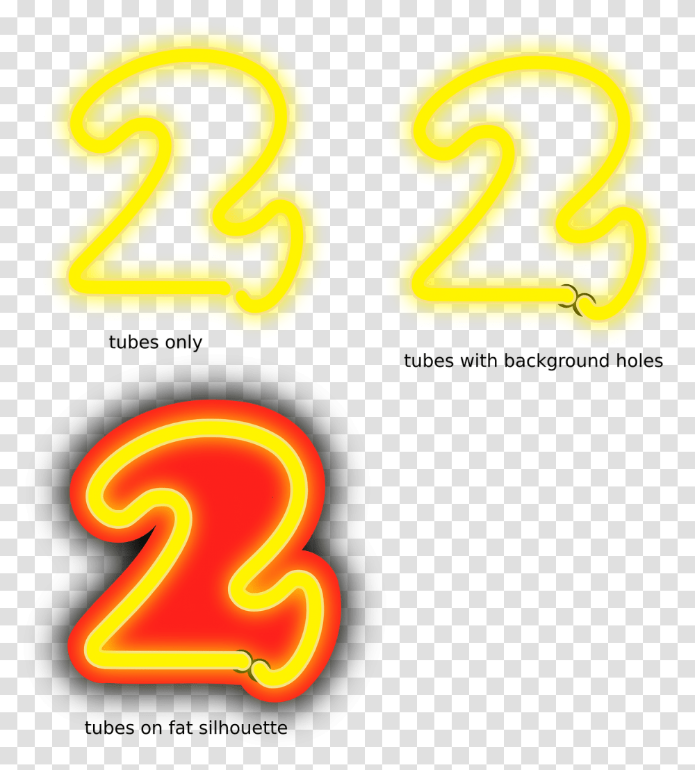 Number 2 Neon Transparent Png