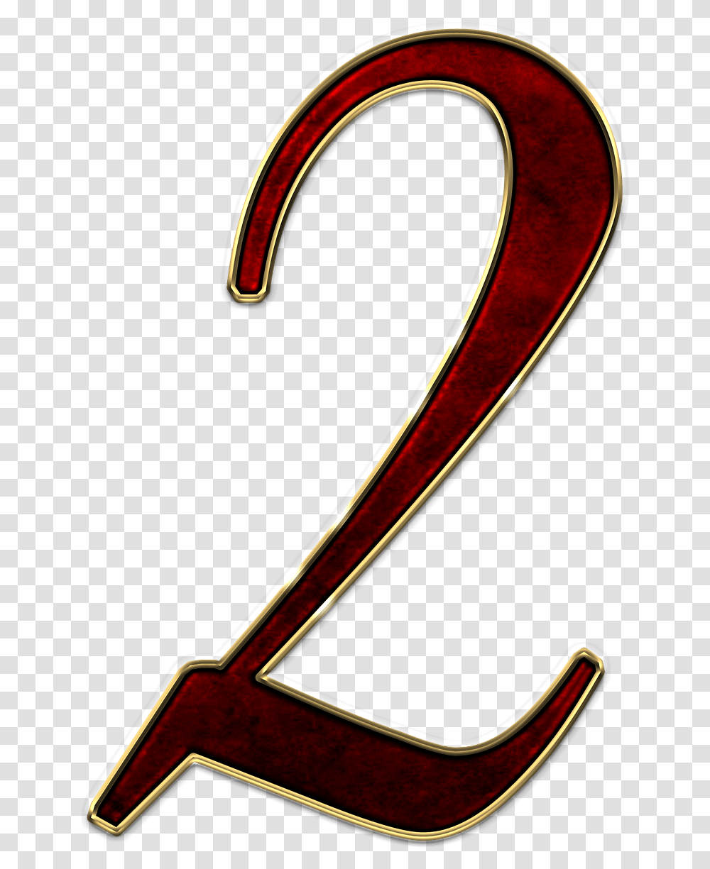 Number 2 Red Metal, Hook, Alphabet Transparent Png