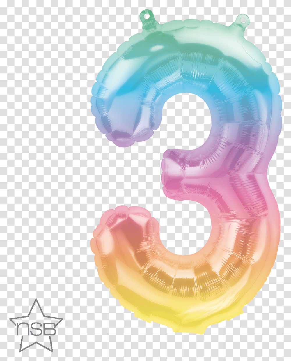 Number 3 Balloon, Ear, Fungus Transparent Png