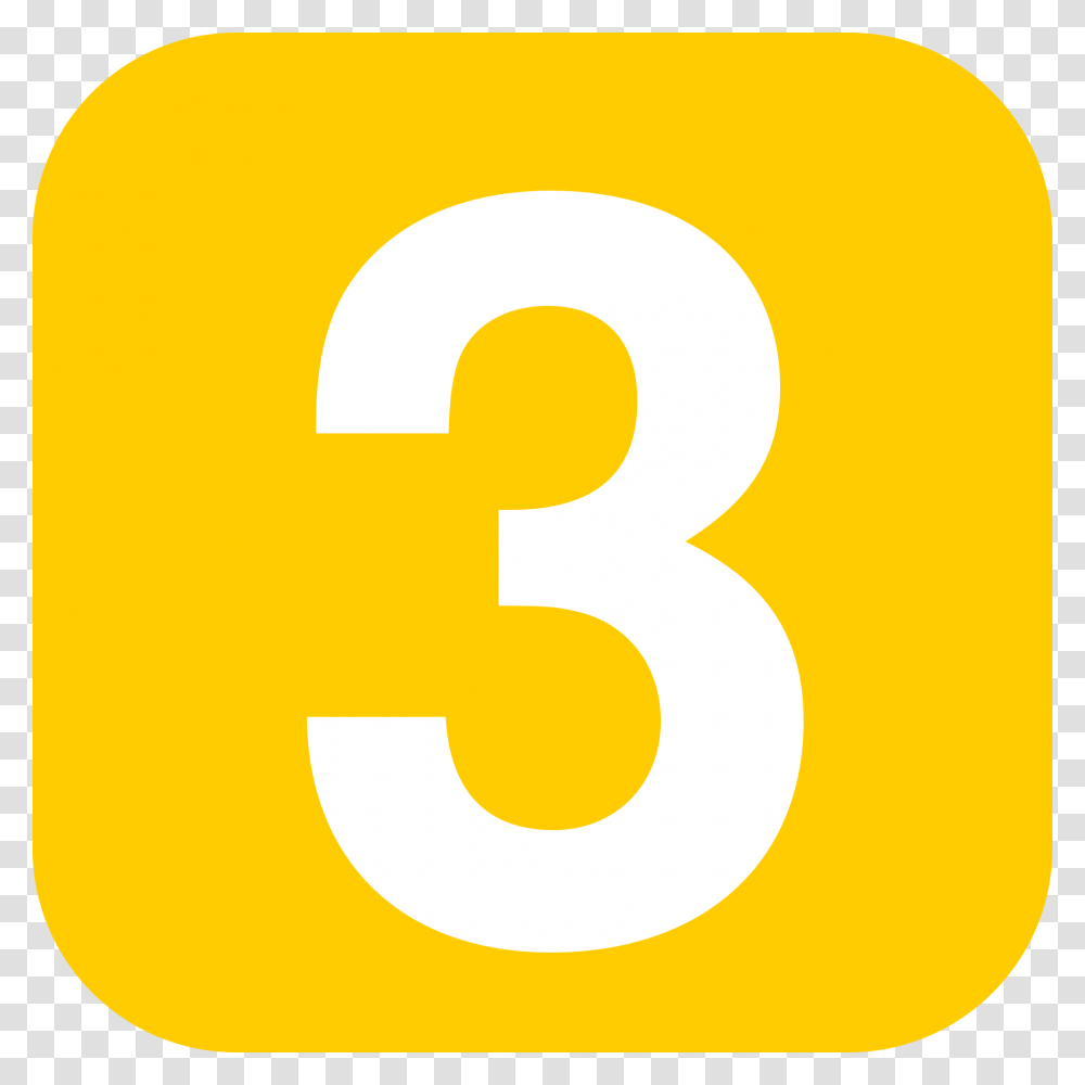 Number 3 In Yellow Rounded Square.svg, Label Transparent Png