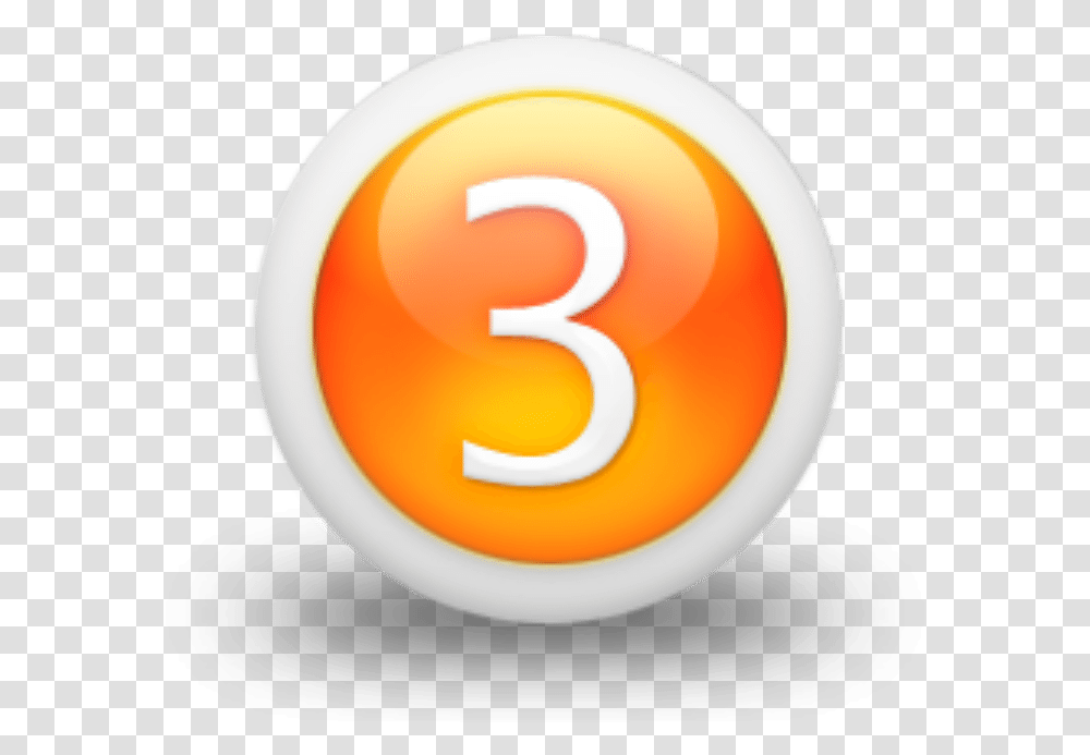 Number 3 Orange Icon, Egg, Food Transparent Png