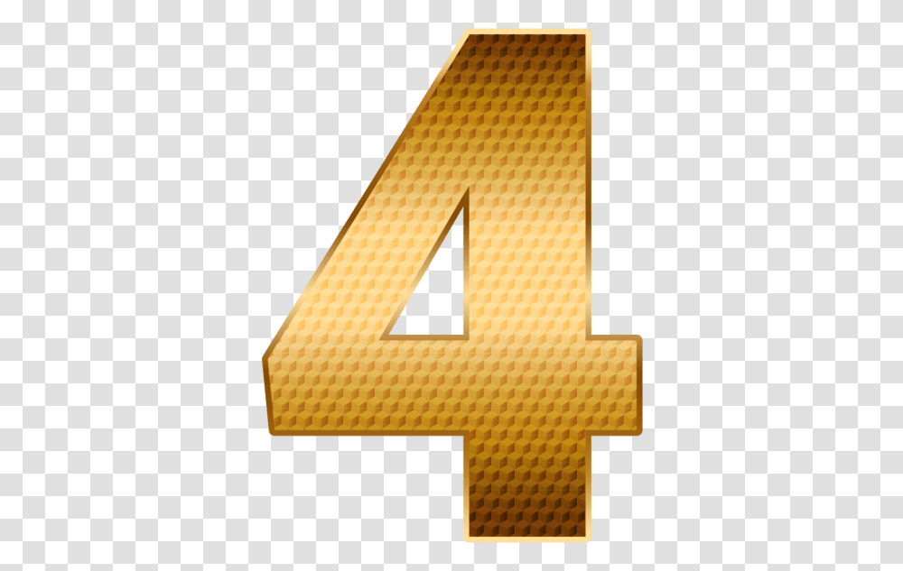 Number 4 Gold Image Free Searchpng Number 4 Gold, Alphabet, Cross Transparent Png