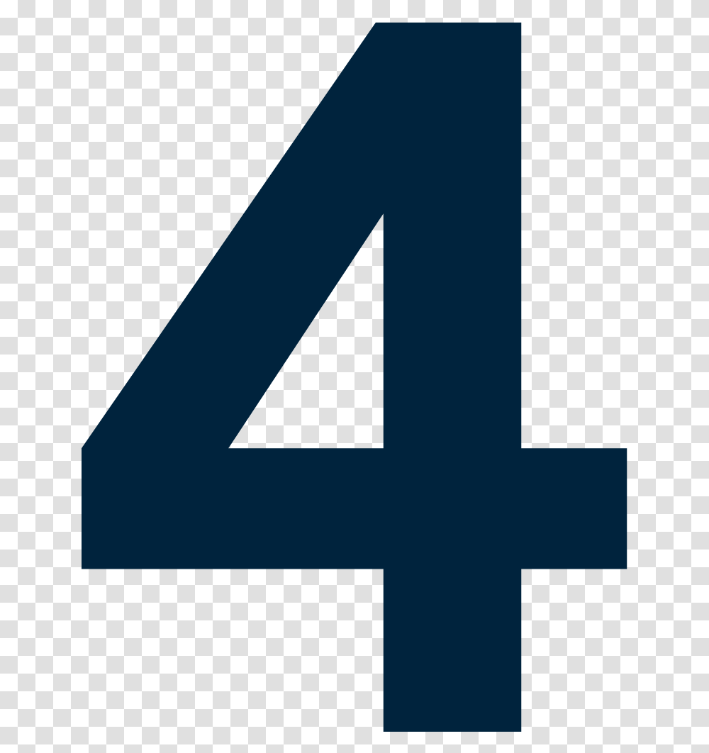 Number 4 In Blue, Alphabet, Cross Transparent Png