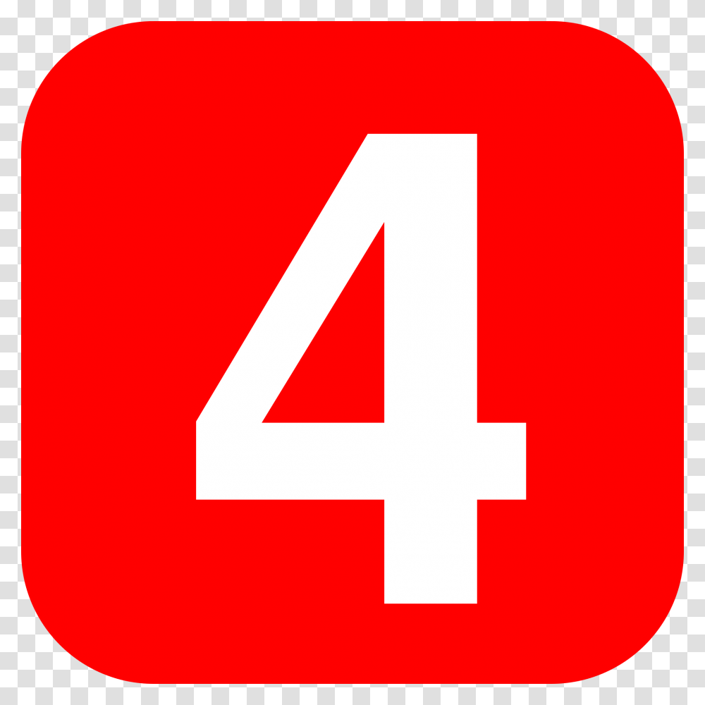 Number 4 In Red Rounded Square.svg, First Aid, Label Transparent Png