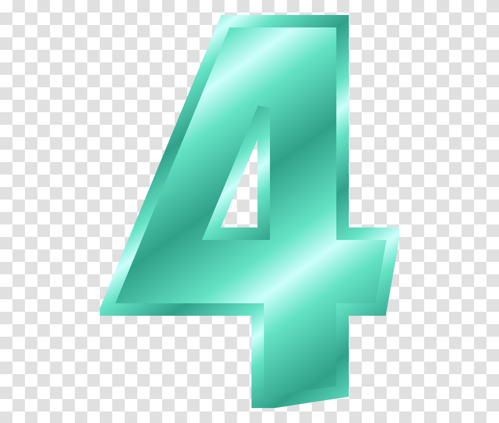 Number 4 Number 4 In Teal, Alphabet Transparent Png