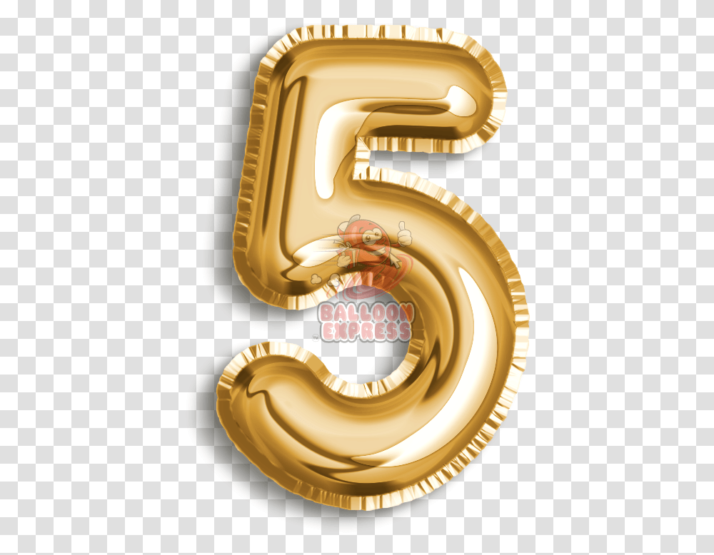 Number 5 Balloon, Ear, Gold, Dragon Transparent Png
