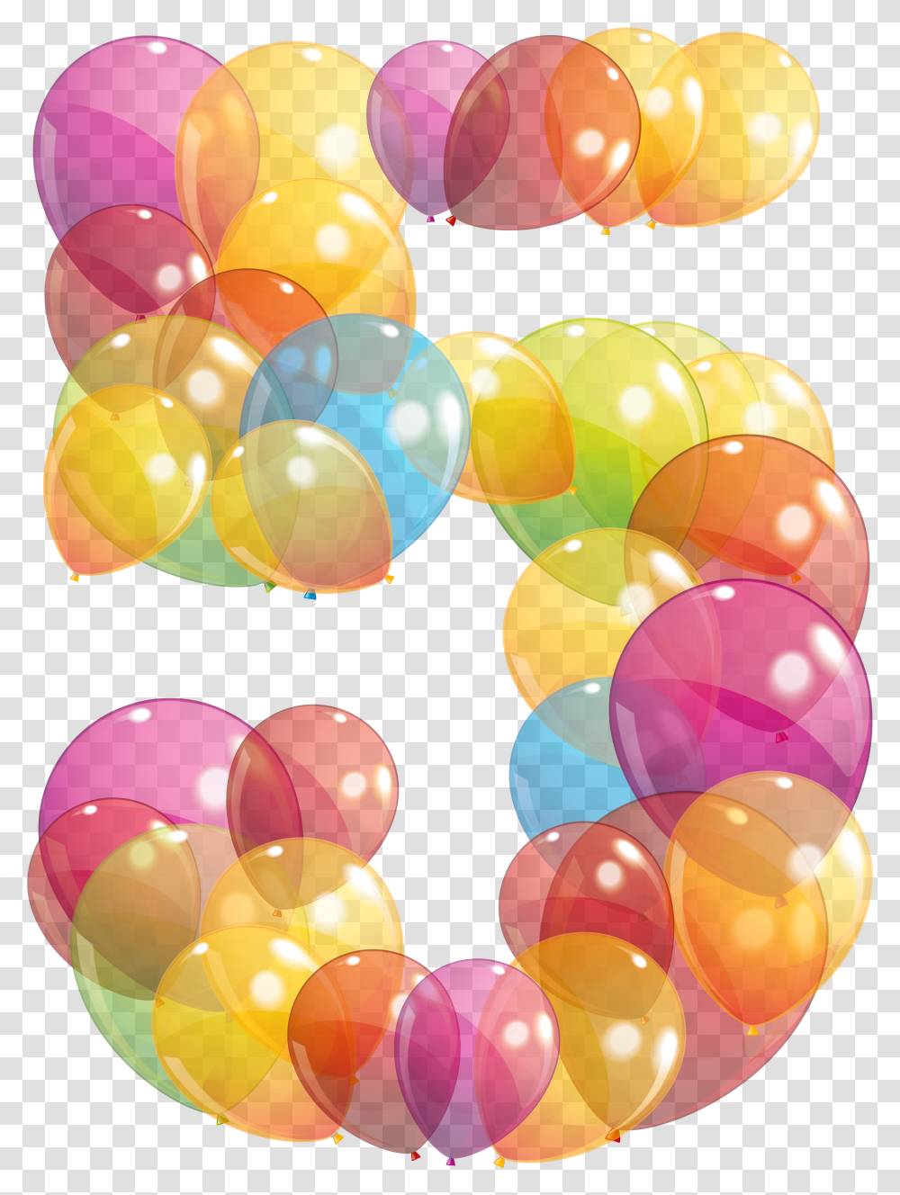 Number 5 Balloons Download Number Balloons, Sphere Transparent Png