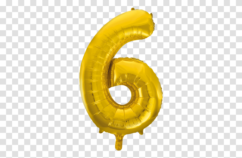 Number 6 Balloons Gold, Lamp, Sea Life, Animal, Photography Transparent Png