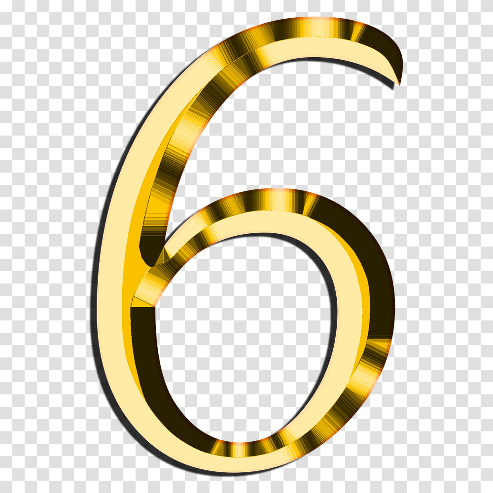 Number 6 Clipart Golden 6 Number In Gold, Lamp, Symbol, Text, Hand Transparent Png