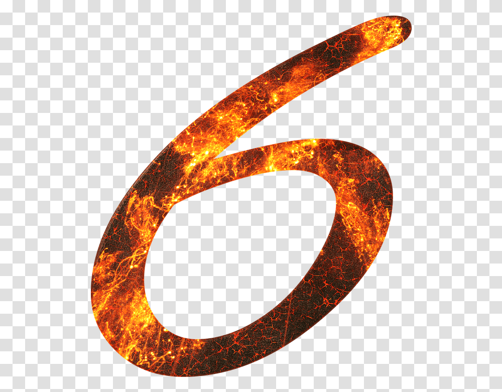 Number 6 Fire 6 On Fire, Alphabet, Text, Moon, Outer Space Transparent Png