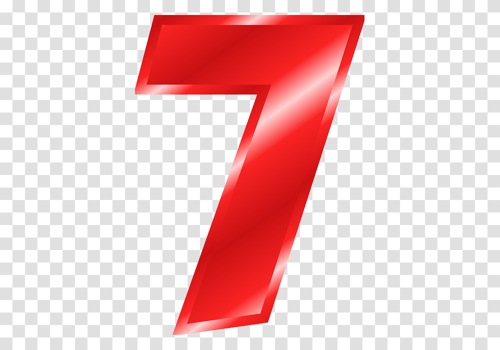 Number 7 Digit Figure Cipher Count Numerary Red Transparent Png