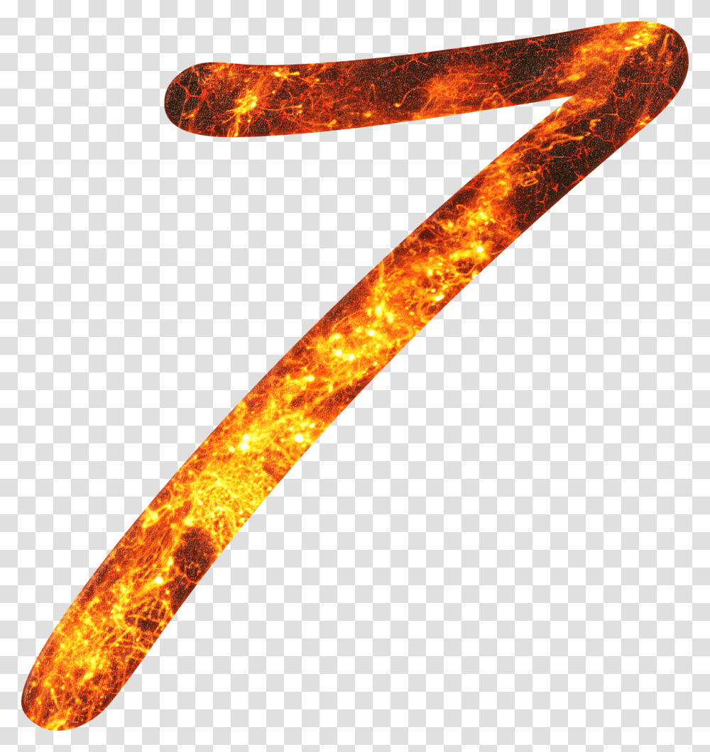Number 7 Fire Font Training Seven Learn Gloss 7 Fire, Axe, Tool, Light Transparent Png