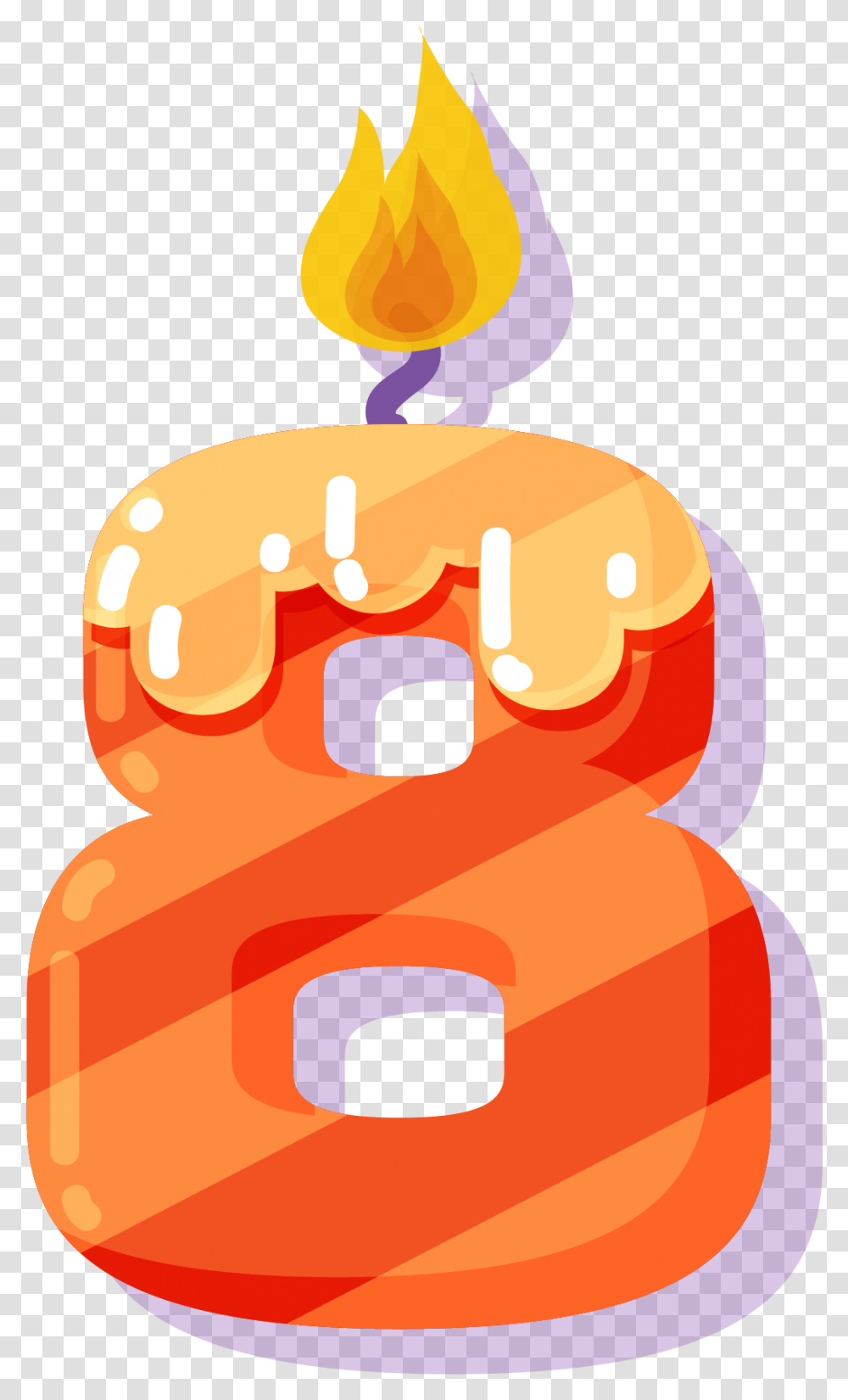 Number 8 Birthday, Food, Bread, Donut, Pastry Transparent Png