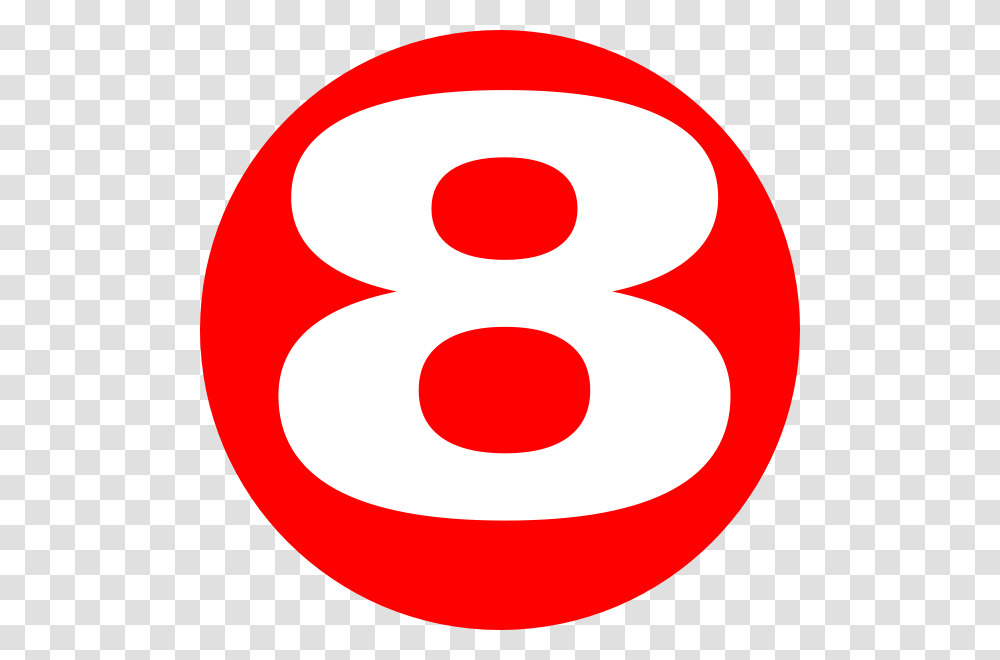 Number 8 In Red Circle, Logo, Trademark Transparent Png