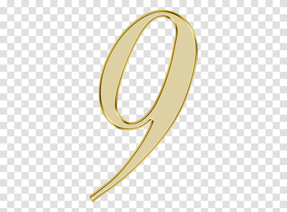 Number 9 Nine Number 9 In Gold, Symbol, Text, Ring, Jewelry Transparent Png