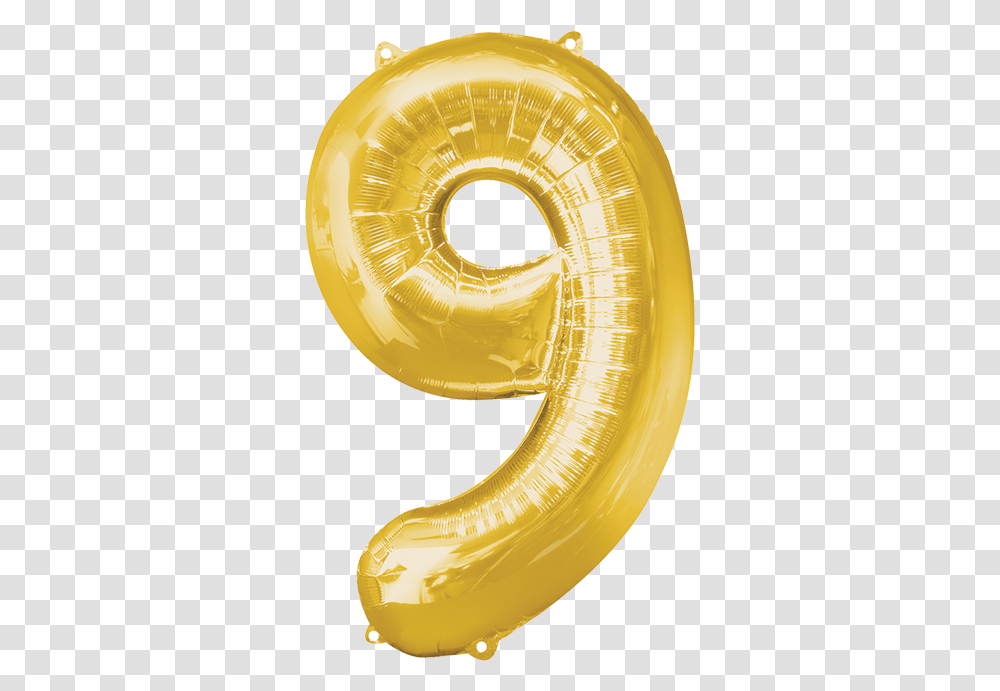 Number 9 Silver Foil Balloon, Food, Inflatable, Fruit, Plant Transparent Png
