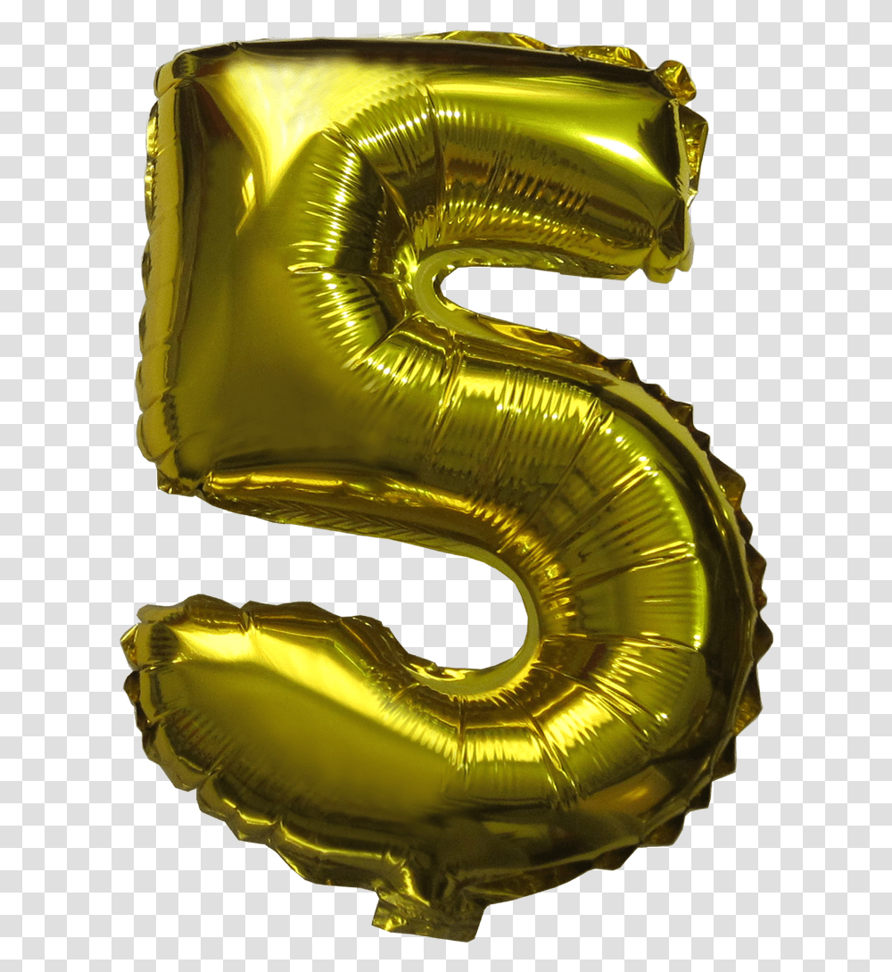 Number Balloons Number 5 Balloon, Aluminium, Inflatable Transparent Png