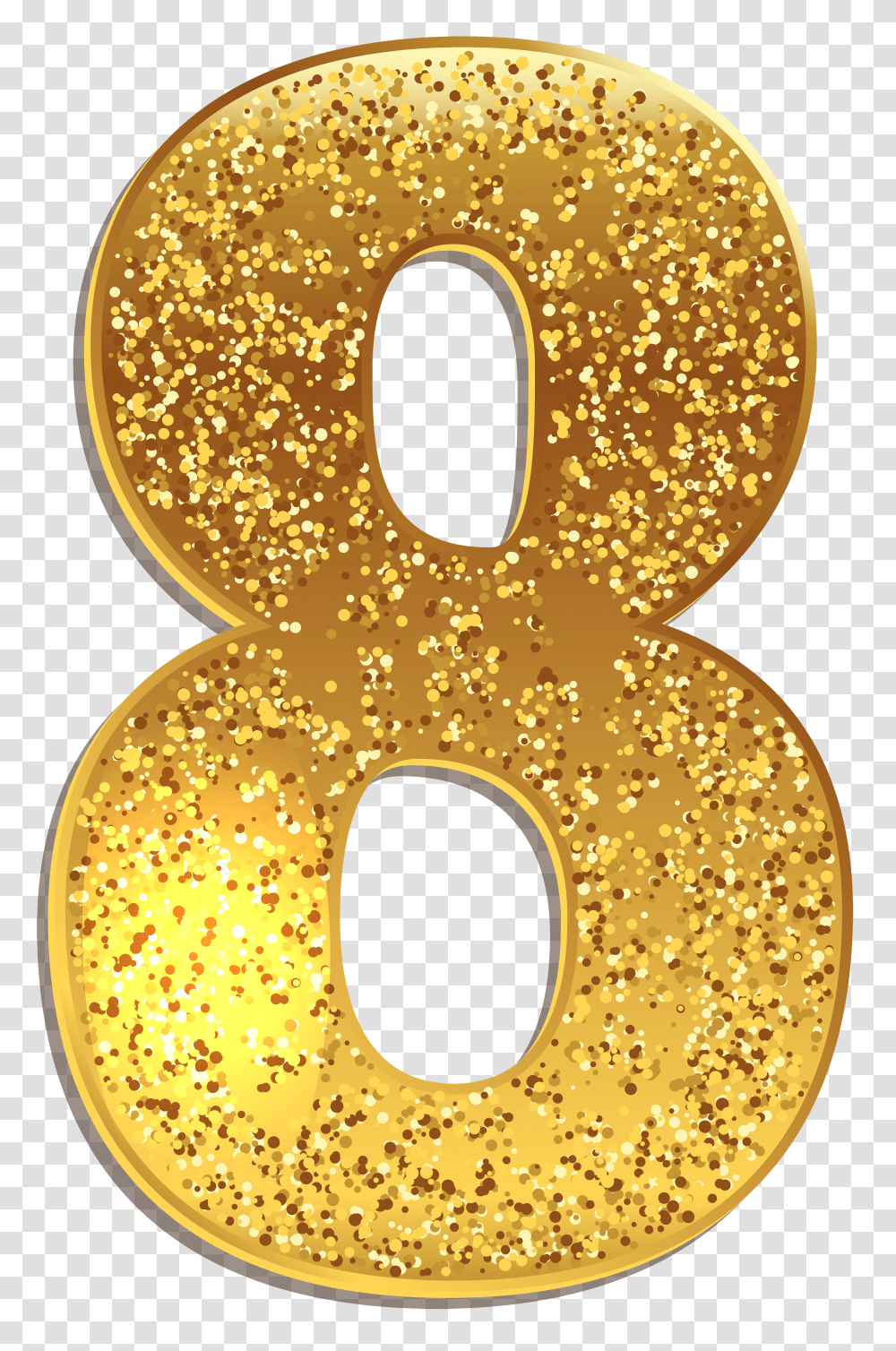 Number Eight Gold Shining Clip Art Gold Glitter Number Transparent Png