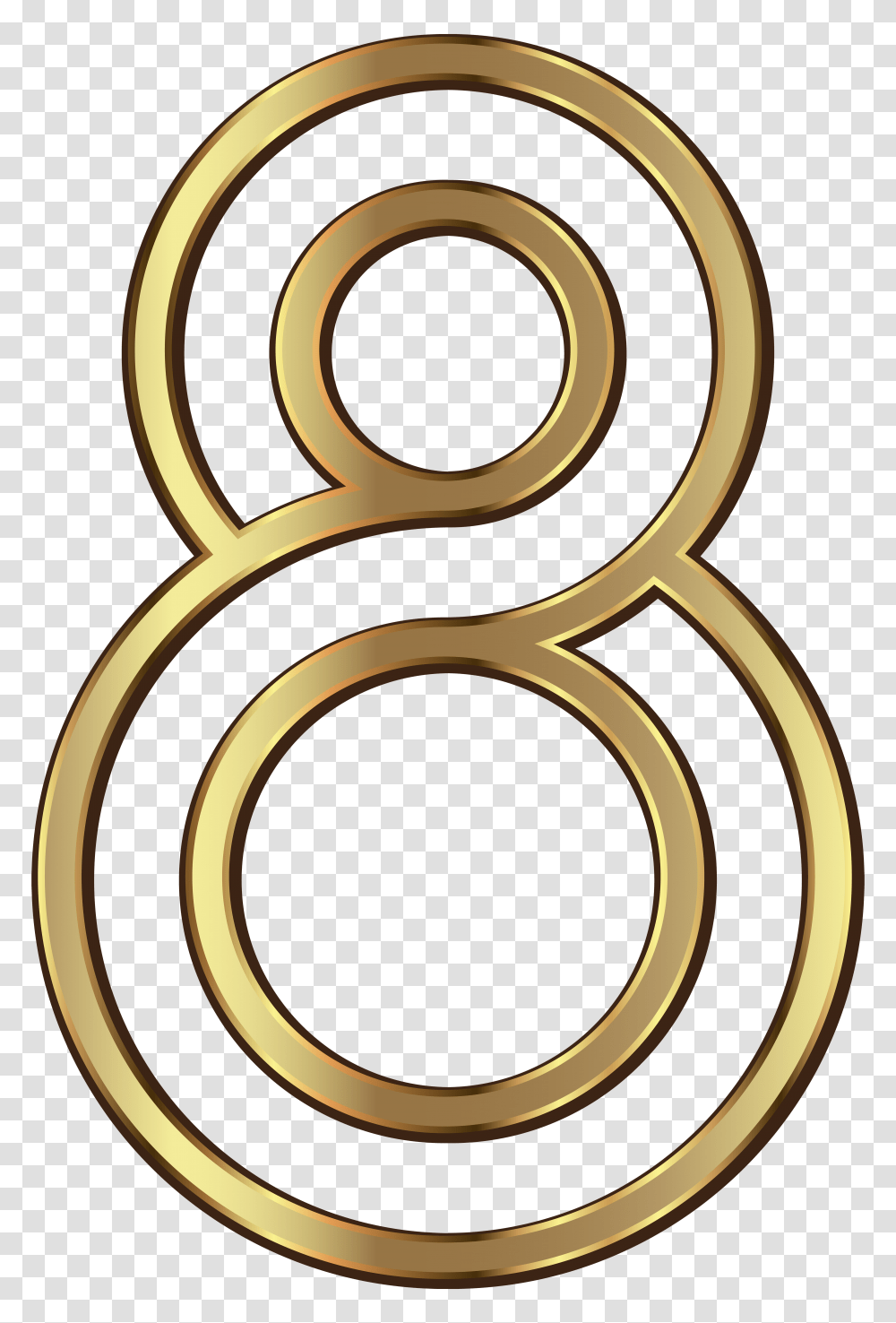 Number Eight Golden Clip Art, Alphabet, Ampersand Transparent Png