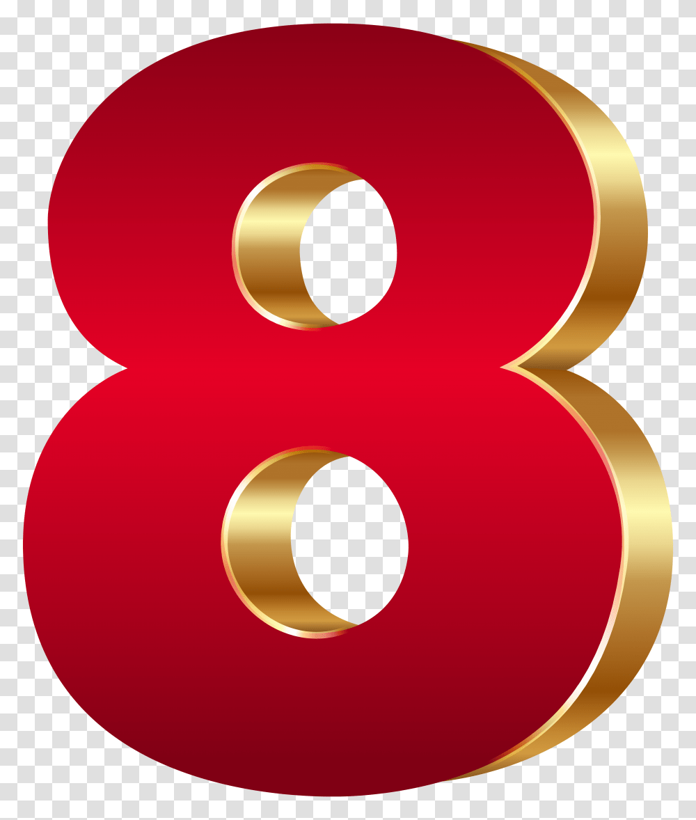 Number Eight Red Gold Clip Art Gallery, Alphabet, Sign Transparent Png