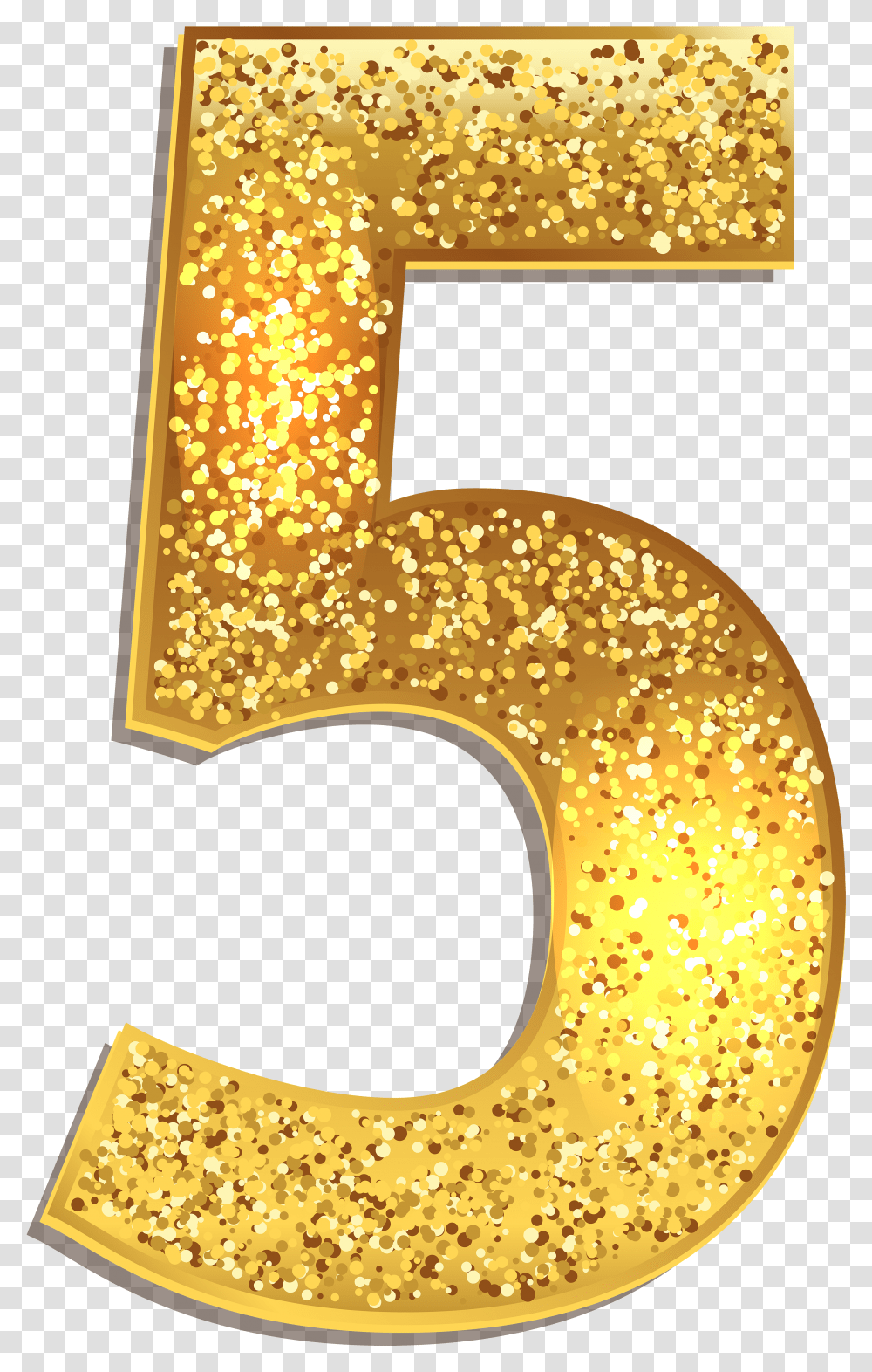 Number Five Gold Shining Clip Art Gold Glitter Number 5, Symbol, Text, Alphabet, Lamp Transparent Png