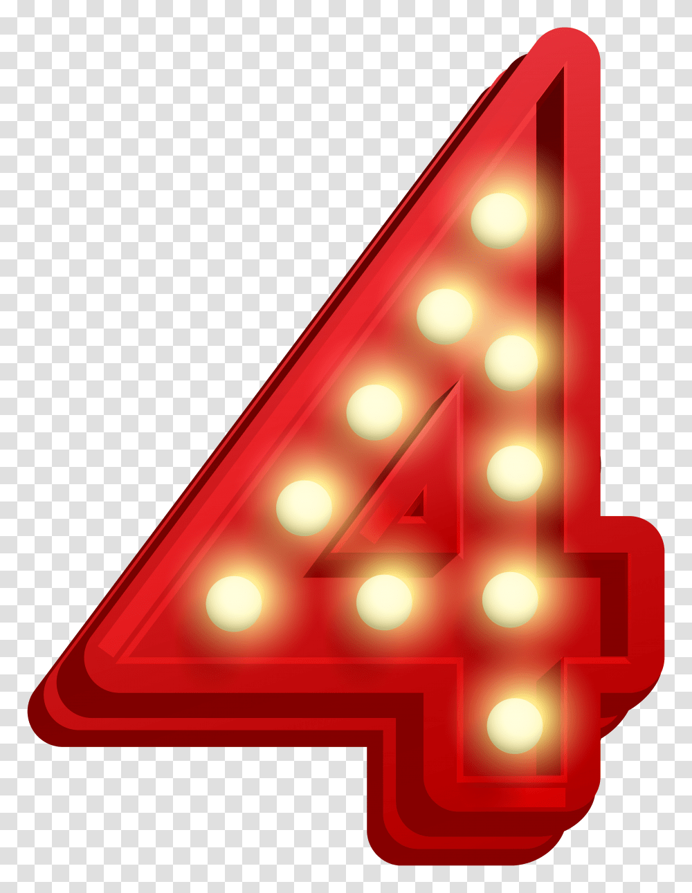 Number Four Glowing Clip Art Transparent Png