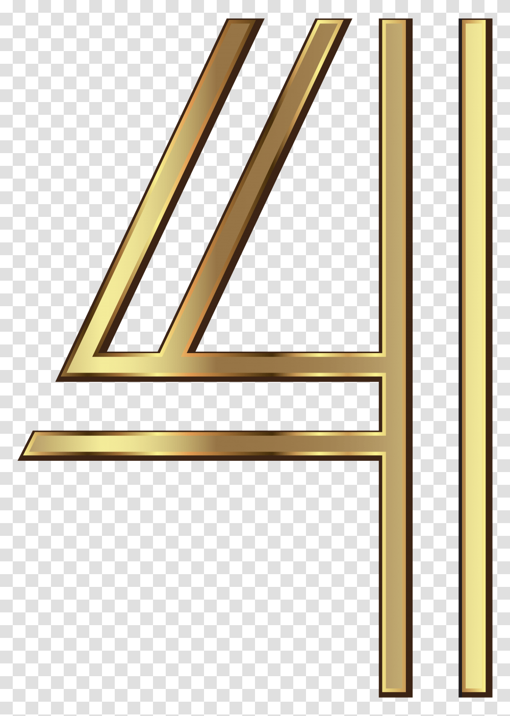 Number Four Golden Clip Art, Triangle, Wood, Alphabet Transparent Png