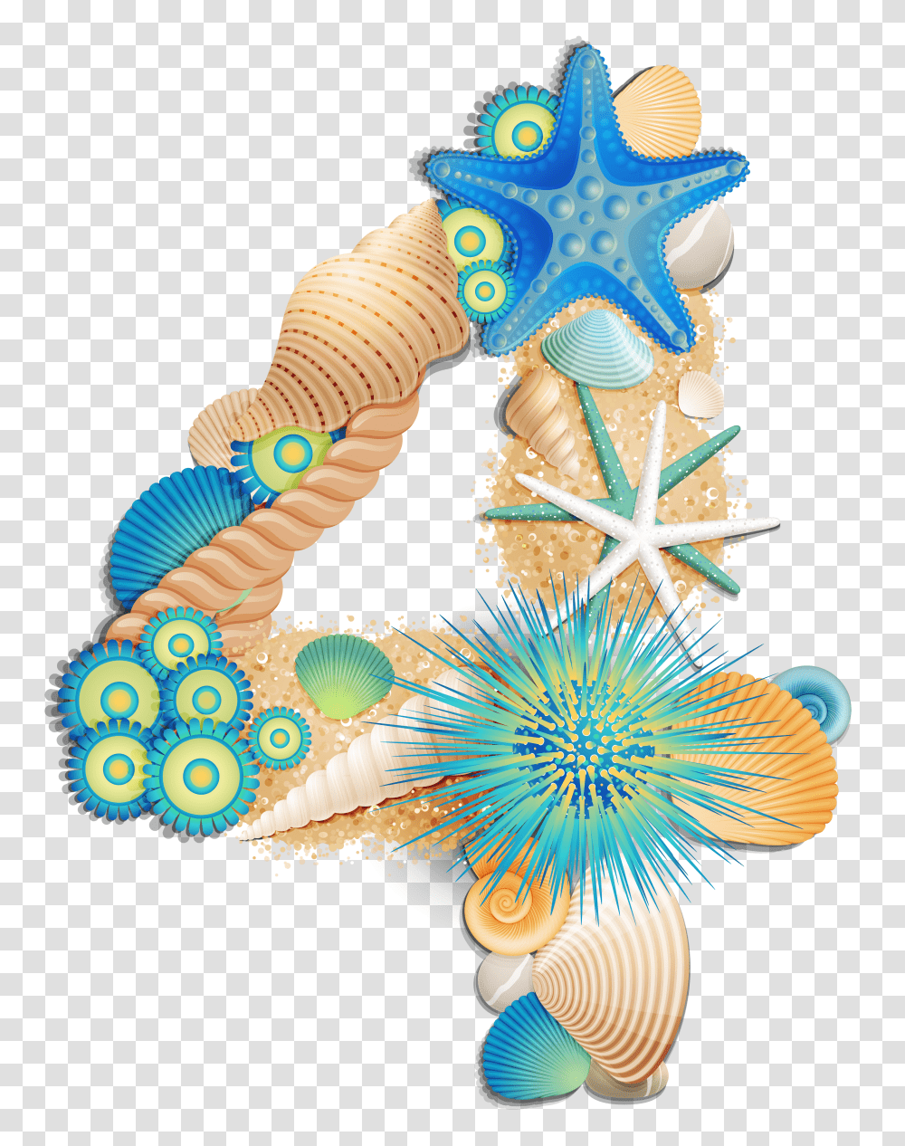 Number Four Sea Style Clipart Gallery Transparent Png