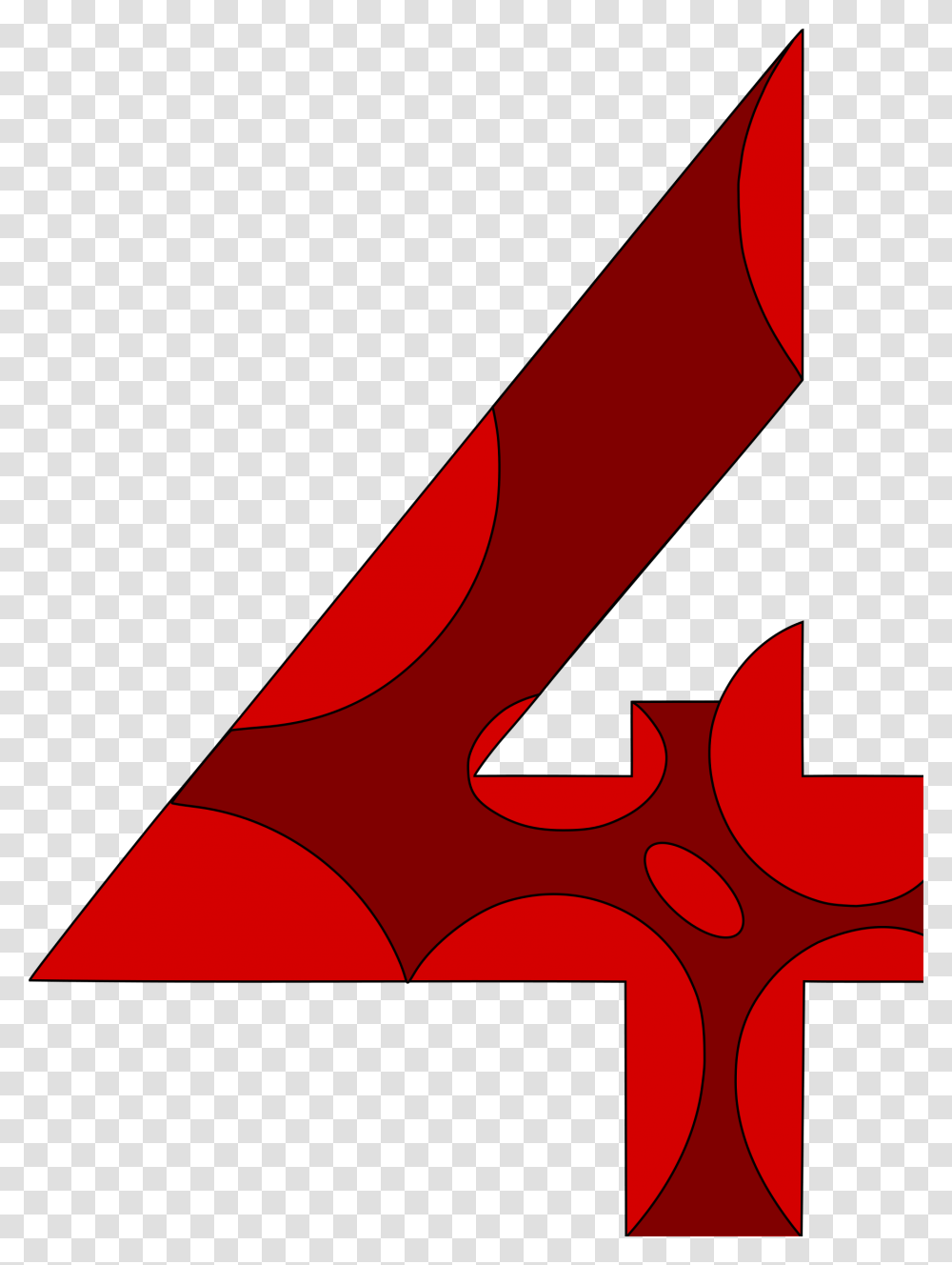 Number Free Download Red Number 4 Four Clipart, Alphabet, Logo Transparent Png