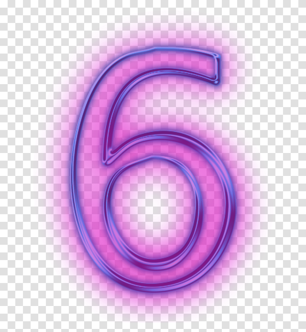 Number Neon 6 Purple Neonspiral Neonlights Neoneffect Number 6 In Pink, Food, Sweets, Confectionery, Dish Transparent Png