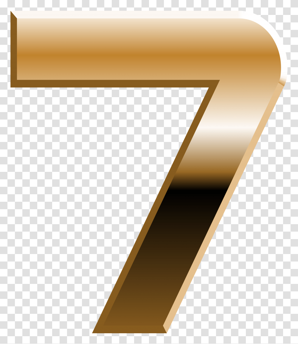 Number Seven Golden, Word, Label, Alphabet Transparent Png