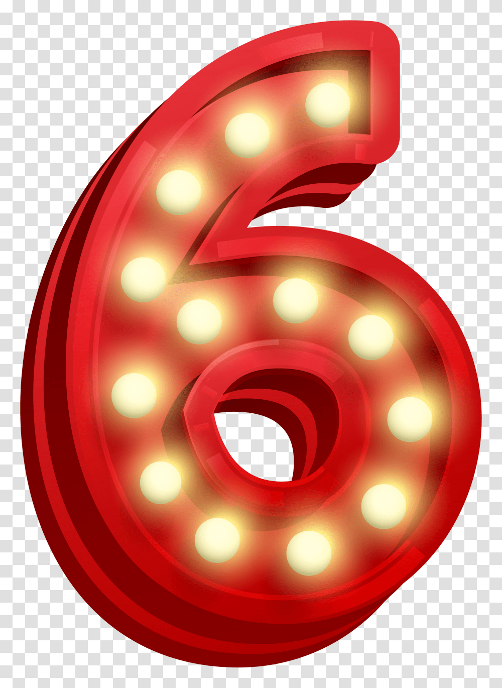 Number Six Glowing Clip Art Transparent Png