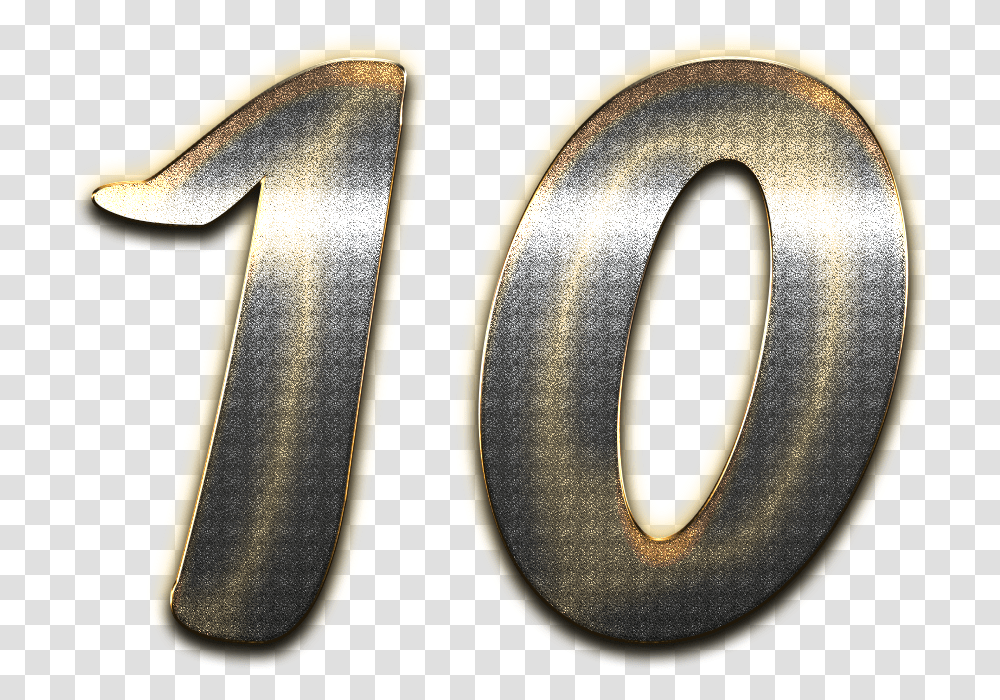 Number Style Number 10, Gold Transparent Png