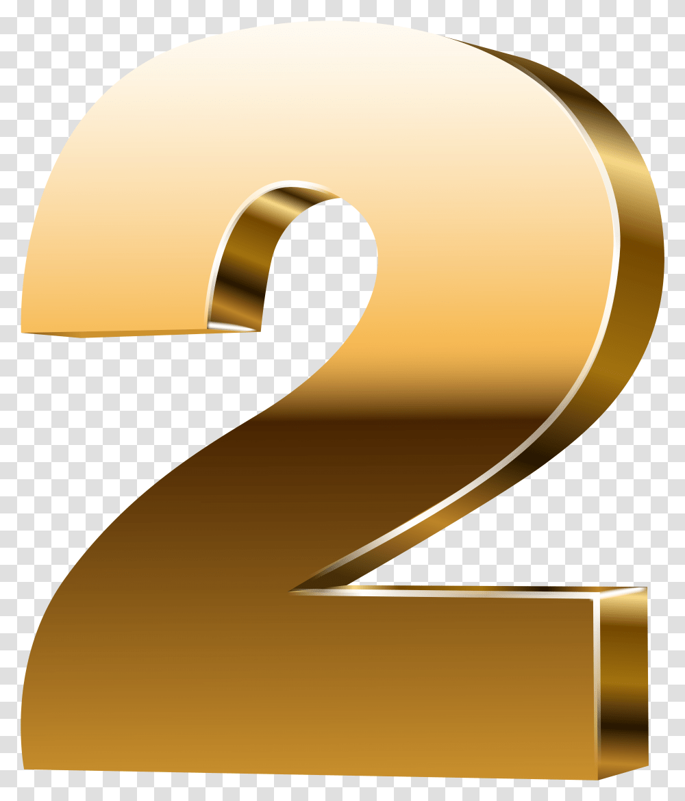 Number Two 3d Gold Clip Art Image 3d Gold Numbers Transparent Png