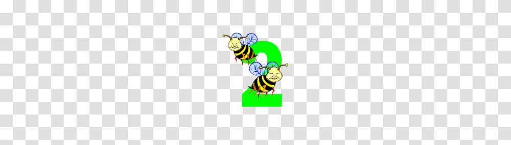 Number Two Clipart, Honey Bee, Insect, Invertebrate, Animal Transparent Png