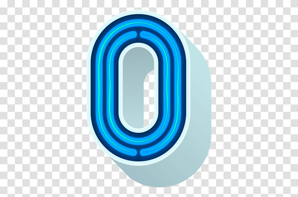 Number Zero Neon Blue Clip Art, Security Transparent Png